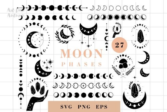Download Moon Phases SVG Designs, Celestial Svg - Svg design Collection
