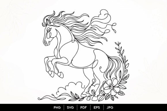 Download Majestic Floral Horse SVG Design - Svg design Collection