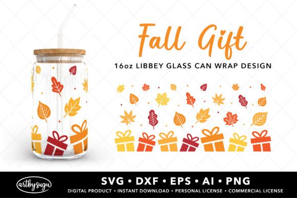 Download Fall Gift Libbey Glass Wrap Svg Design - Svg design Collection