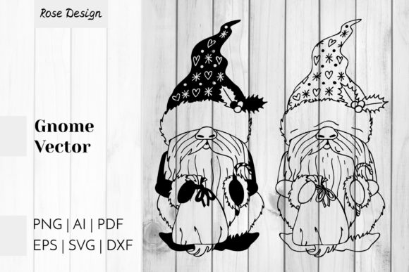 Download Monochrome Christmas Gnome Gift Bag SVG - Gift bag svg Collection