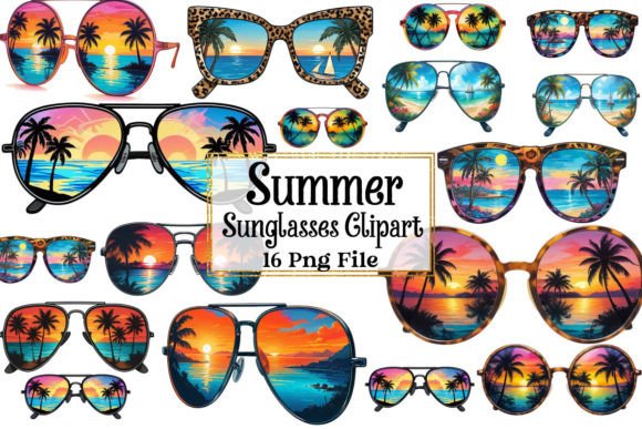 Download Summer Sunglasses with Beach Sublimation - Premium Resources
