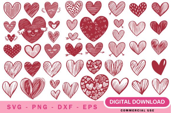 Download Hand Drawn Heart Svg Bundle - Hand drawn heart svg Collection