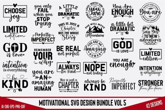 Download Motivational SVG Design Bundle Vol.5 - Svg design Collection