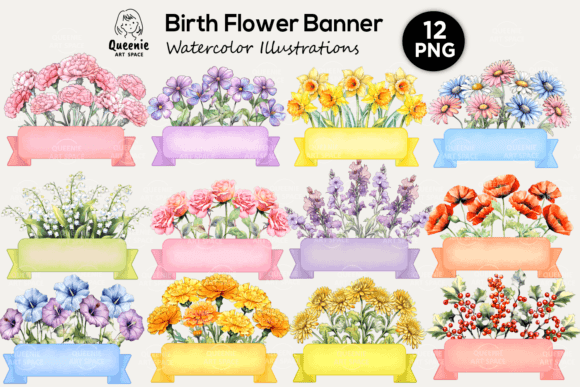 Download Birth Flowers, Flower Banner, Watercolor - Banner Collection