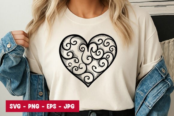 Download Swirl Pattern Hand Drawn Heart SVG PNG - Hand drawn heart svg Collection
